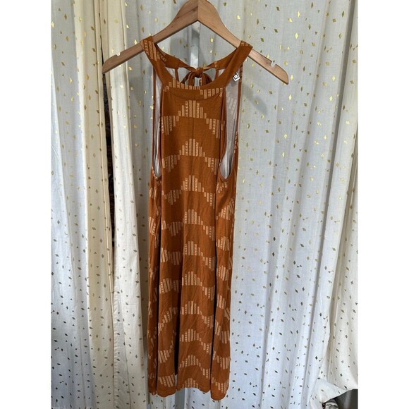 Hawaii's Finest Kapala Collection Hawaiian Tribal A-Line Back Tie Halter Dress L - Picture 2 of 7